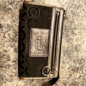 Black and Silver Coach Wristlet